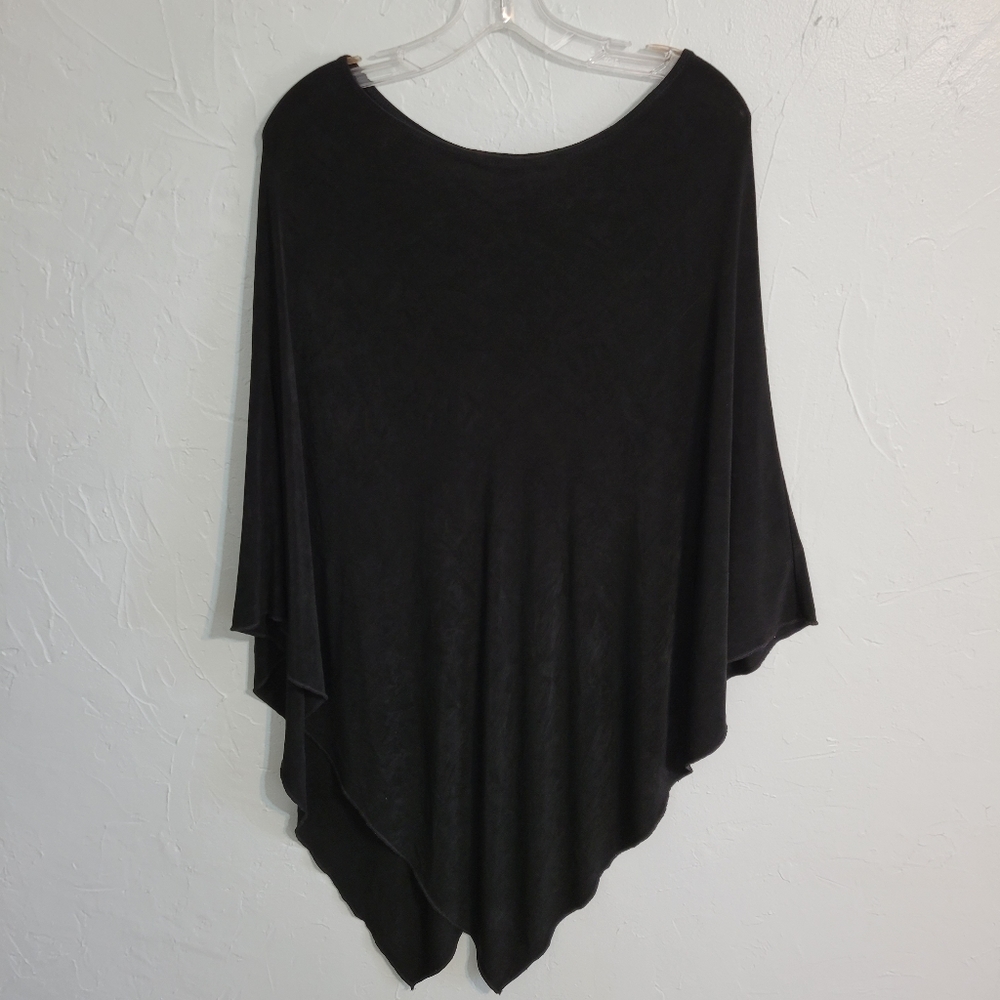 Chicos Travelers Black Cape One Size Travel Garment Non Wrinkle